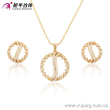 63557 Xuping imitation jewellery work from home fancy artificial gold hoop jewelry set pave precious stone